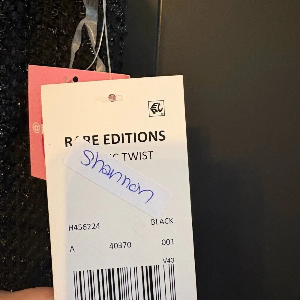 Rare Editions Black Textured Kids Dress